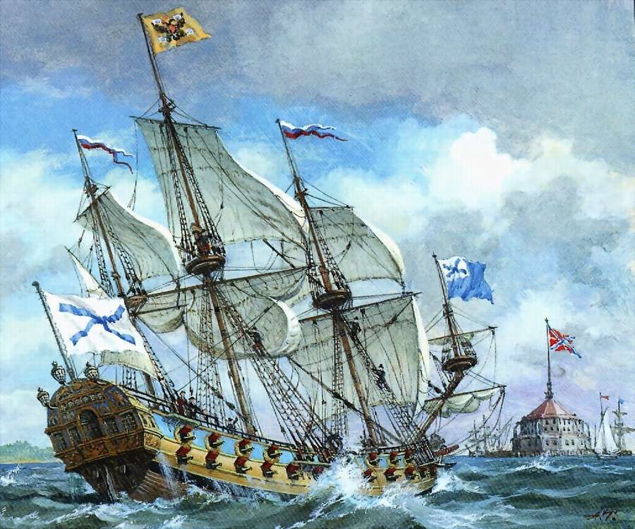 Парусный линейный корабль "Полтава", 1712 г